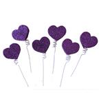 Pinches gibré corazones violeta 6u